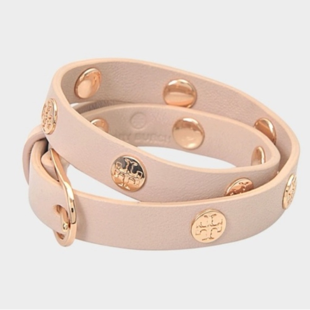 🐰🌸🍓Tory Burch Leather Wrap Bracelet Blush/Rose Gold